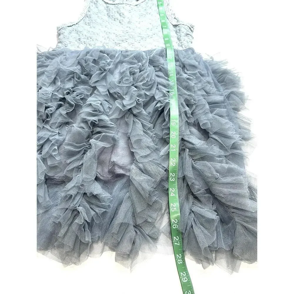 Hudiehua Girls Tutu Dress Tulle Sleeveless Floral Lace Gray  Size 130 cm US 8 - Picture 11 of 14
